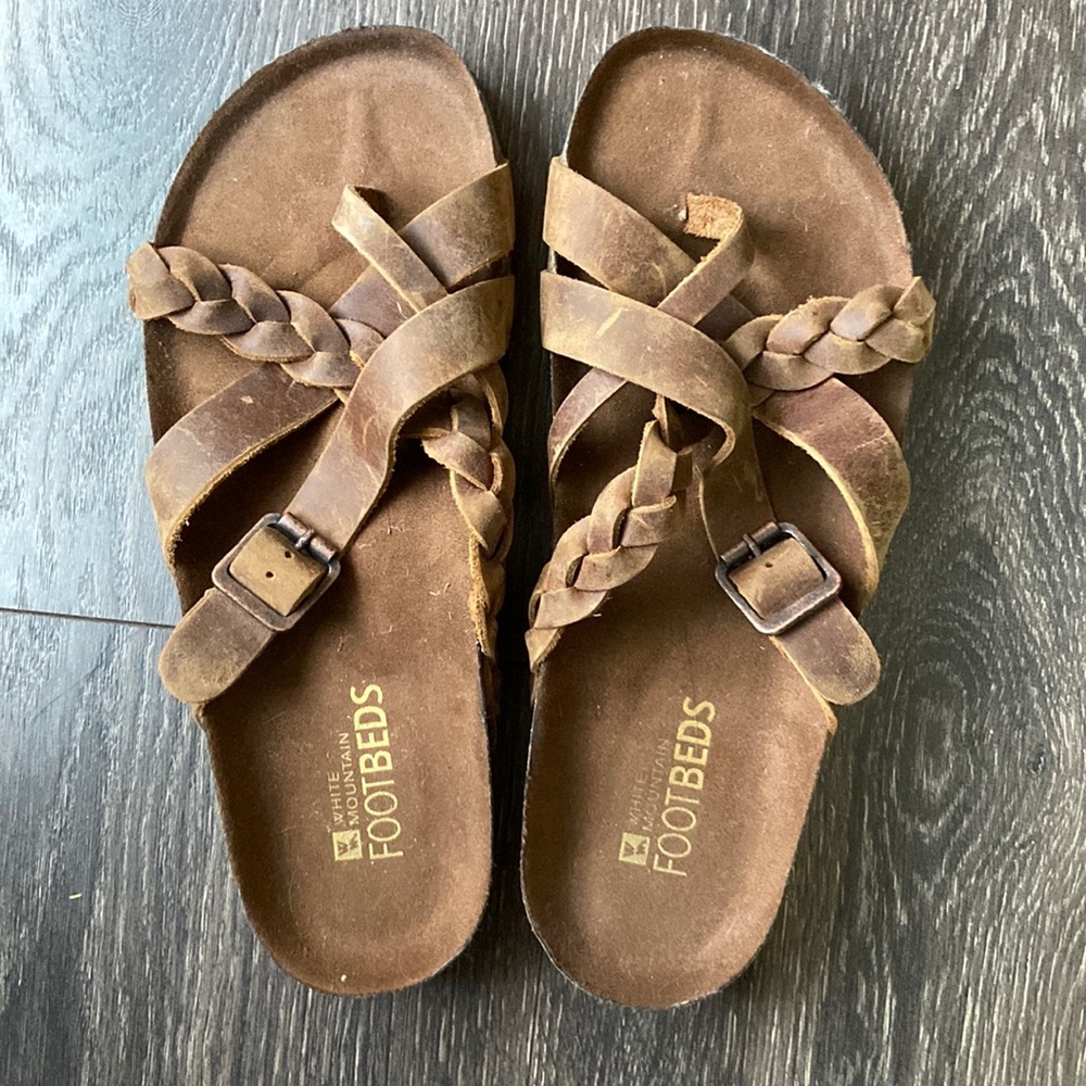 White Mountain Footbeds braided sandals